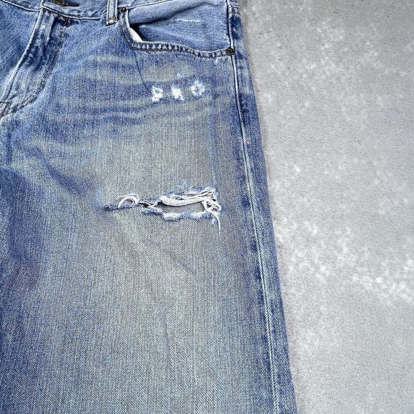 Polo Ralph Lauren Jeans Mens 34 Blue 867 Classic Straight Distressed Rugged 3417 - Picture 5 of 16